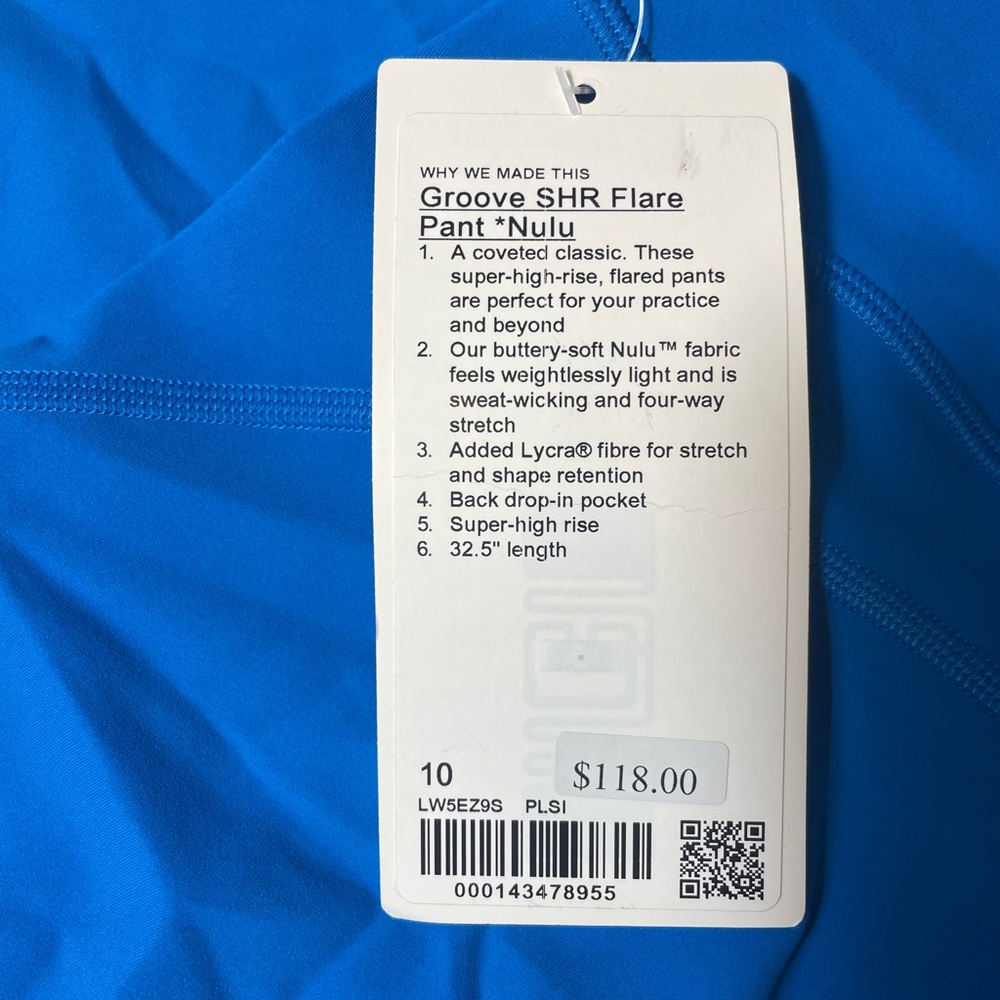 NWT Lululemon Groove Super High Rise Flared Pant - Vibrant Blue Size 10 - Picture 3 of 4